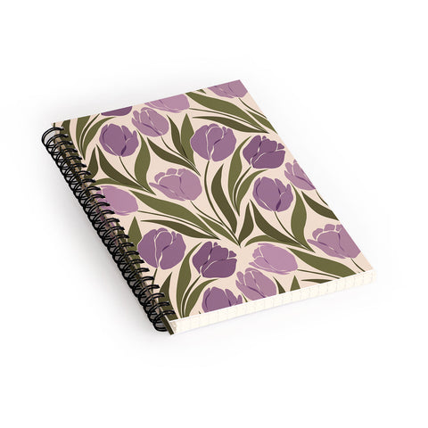 Cuss Yeah Designs Violet Tulip Field Spiral Notebook