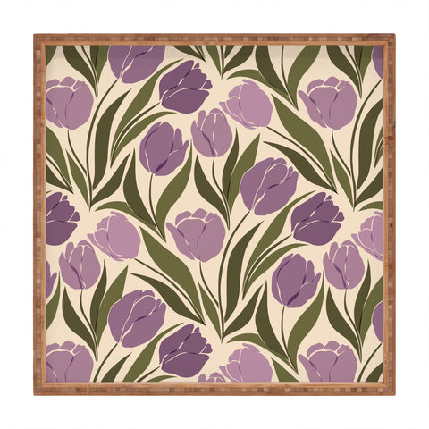 Cuss Yeah Designs Violet Tulip Field Square Tray