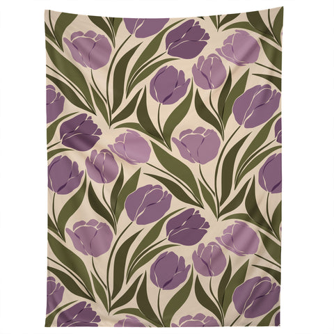 Cuss Yeah Designs Violet Tulip Field Tapestry