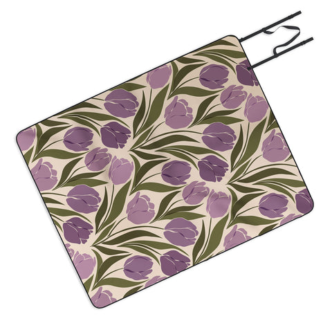 Cuss Yeah Designs Violet Tulip Field Picnic Blanket