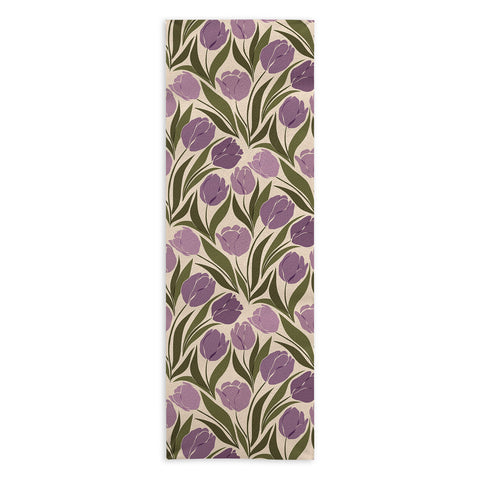 Cuss Yeah Designs Violet Tulip Field Yoga Towel