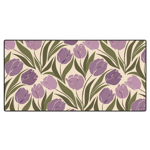 Cuss Yeah Designs Violet Tulip Field Desk Mat