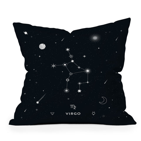 Cuss Yeah Designs Virgo Star Constellation Outdoor Throw Pillow