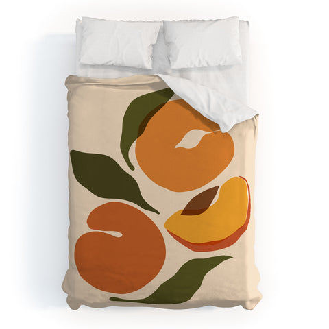 Cuss Yeah Designs Yellow Peaches Duvet Cover