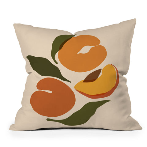 Cuss Yeah Designs Yellow Peaches Outdoor Throw Pillow