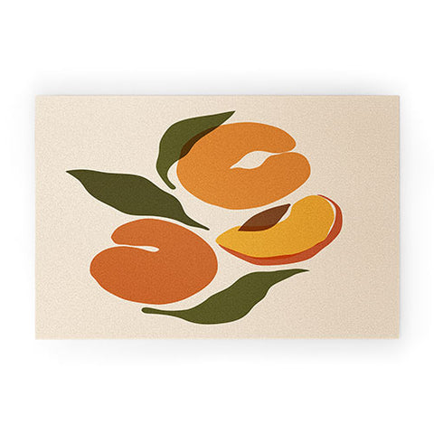 Cuss Yeah Designs Yellow Peaches Welcome Mat