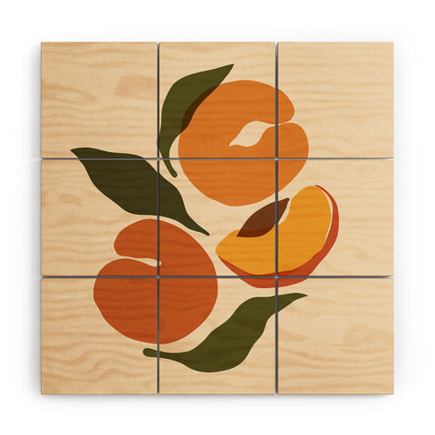 Cuss Yeah Designs Yellow Peaches Wood Wall Mural