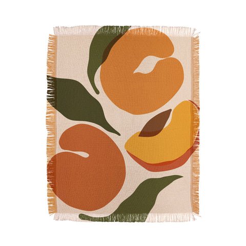 Cuss Yeah Designs Yellow Peaches Throw Blanket