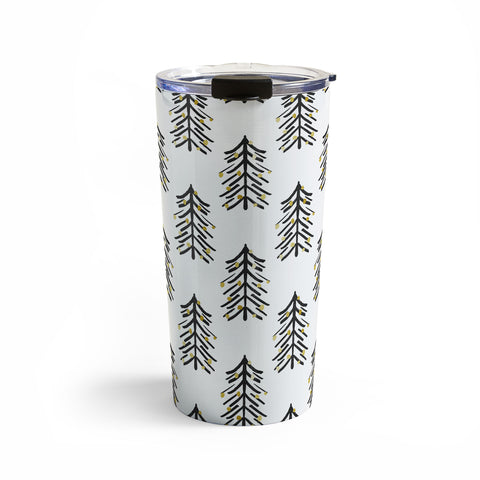 Cynthia Haller Black and gold spiky tree Travel Mug