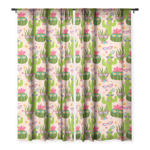 Cynthia Haller Cactus fiesta Sheer Window Curtain
