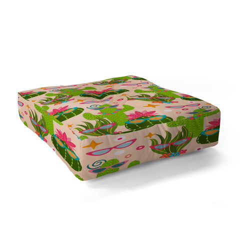 Cynthia Haller Cactus fiesta Floor Pillow Square