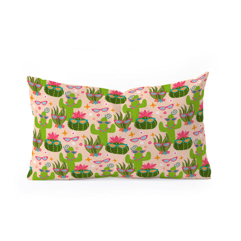 Cynthia Haller Cactus fiesta Oblong Throw Pillow