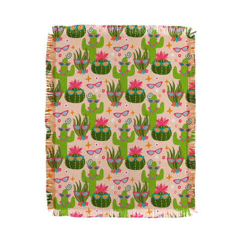 Cynthia Haller Cactus fiesta Throw Blanket