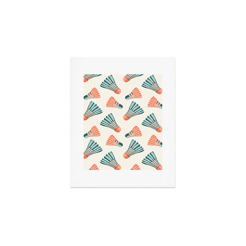 Cynthia Haller Orange and teal vintage badminton Art Print