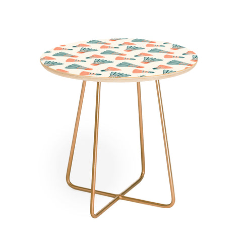 Cynthia Haller Orange and teal vintage badminton Round Side Table