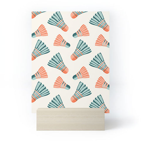 Cynthia Haller Orange and teal vintage badminton Mini Art Print