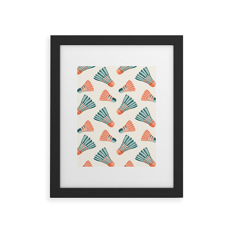 Cynthia Haller Orange and teal vintage badminton Framed Art Print