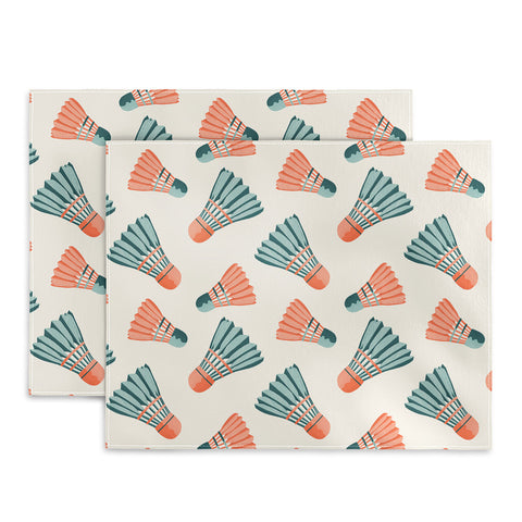 Cynthia Haller Orange and teal vintage badminton Placemat
