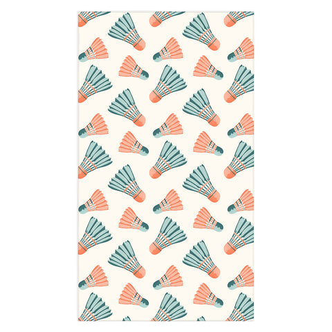 Cynthia Haller Orange and teal vintage badminton Tablecloth