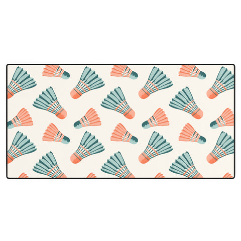 Cynthia Haller Orange and teal vintage badminton Desk Mat