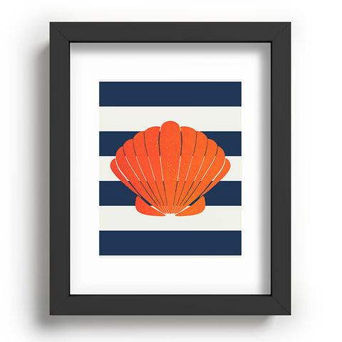 Cynthia Haller Orange clamshell and navy Recessed Framing Rectangle