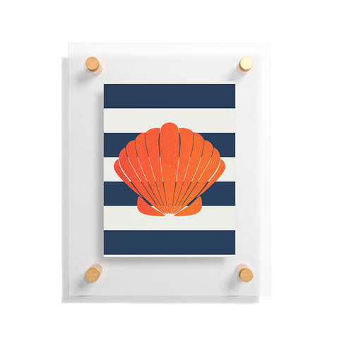 Cynthia Haller Orange clamshell and navy Floating Acrylic Print