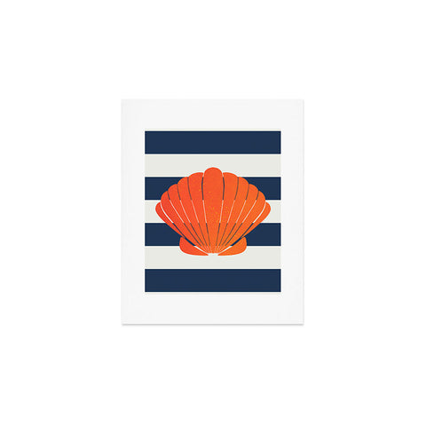 Cynthia Haller Orange clamshell and navy Art Print