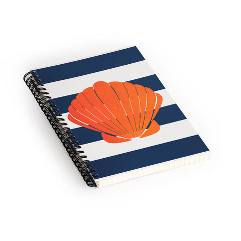 Cynthia Haller Orange clamshell and navy Spiral Notebook