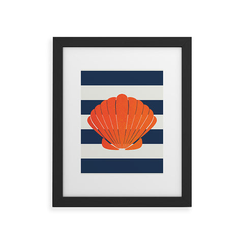 Cynthia Haller Orange clamshell and navy Framed Art Print
