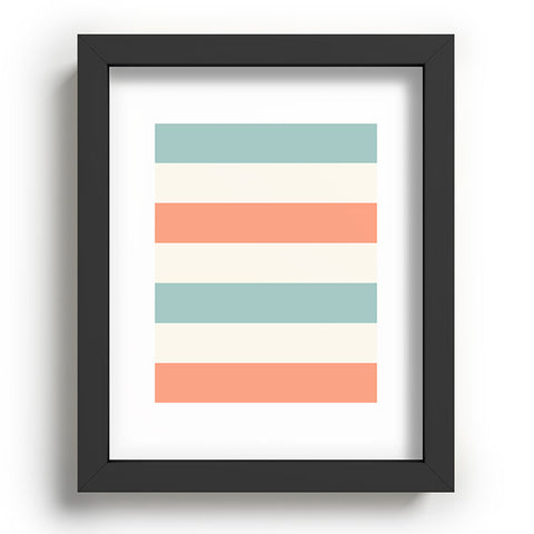 Cynthia Haller Orange turquoise and cream Recessed Framing Rectangle