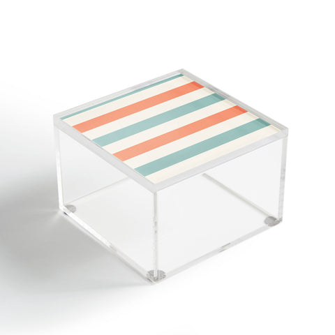 Cynthia Haller Orange turquoise and cream Acrylic Box