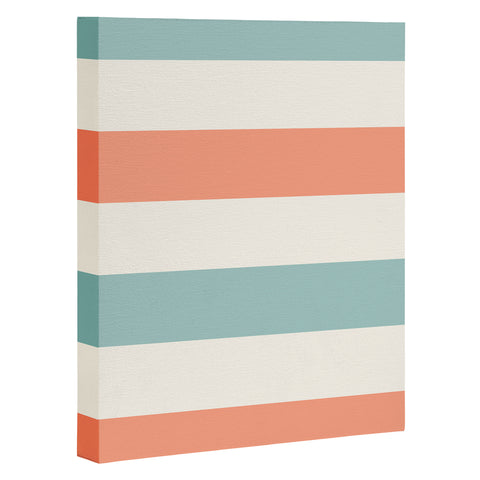 Cynthia Haller Orange turquoise and cream Art Canvas
