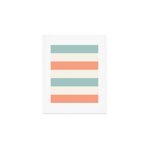 Cynthia Haller Orange turquoise and cream Art Print