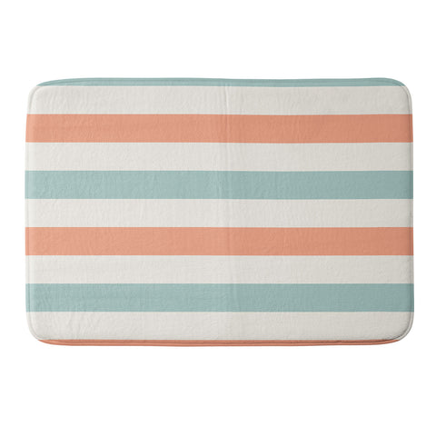 Cynthia Haller Orange turquoise and cream Memory Foam Bath Mat