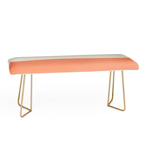 Cynthia Haller Orange turquoise and cream Bench