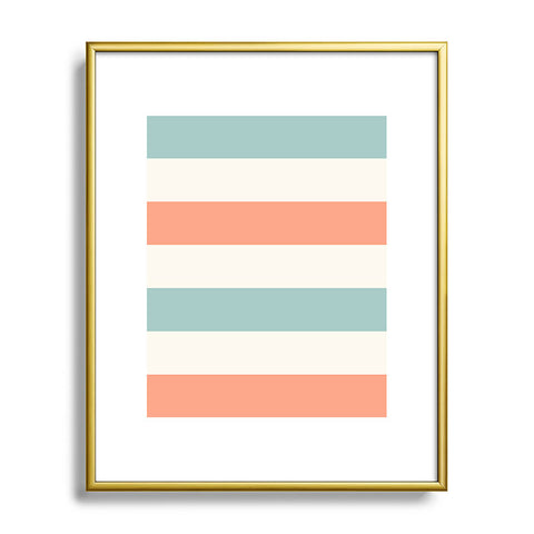 Cynthia Haller Orange turquoise and cream Metal Framed Art Print