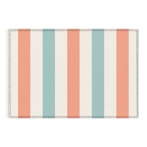 Cynthia Haller Orange turquoise and cream Outdoor Rug