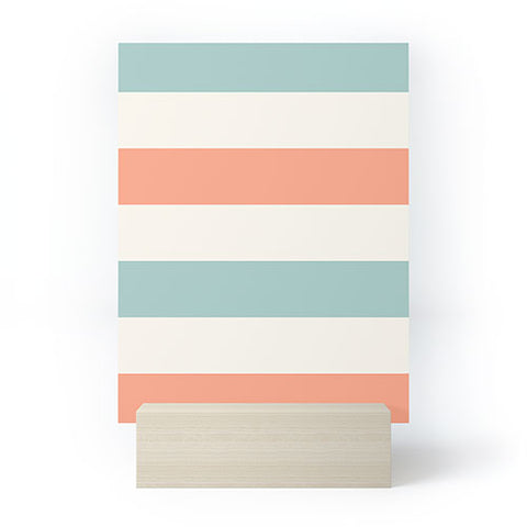 Cynthia Haller Orange turquoise and cream Mini Art Print