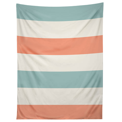 Cynthia Haller Orange turquoise and cream Tapestry