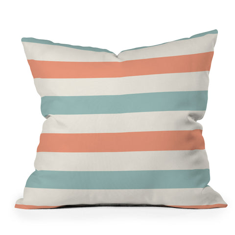 Cynthia Haller Orange turquoise and cream Throw Pillow