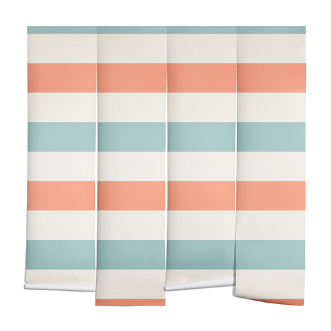 Cynthia Haller Orange turquoise and cream Wall Mural