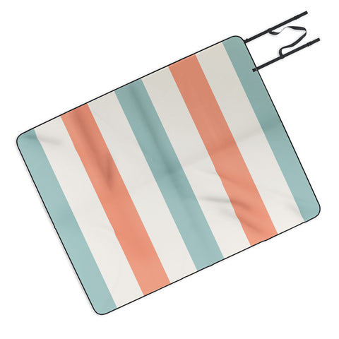 Cynthia Haller Orange turquoise and cream Picnic Blanket