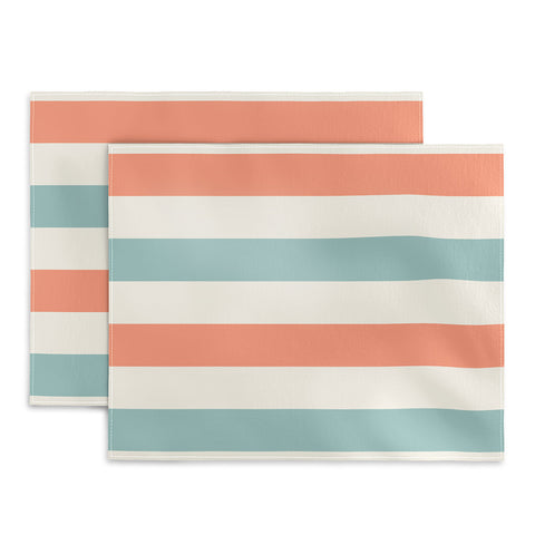 Cynthia Haller Orange turquoise and cream Placemat