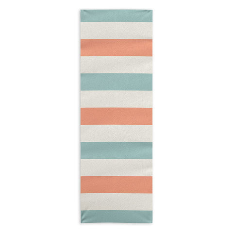 Cynthia Haller Orange turquoise and cream Yoga Towel