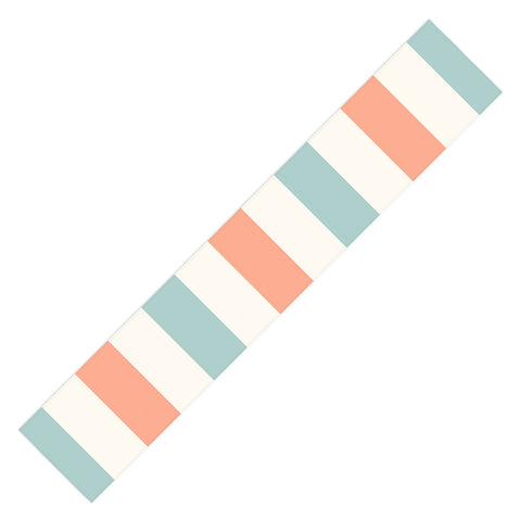 Cynthia Haller Orange turquoise and cream Table Runner