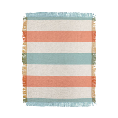 Cynthia Haller Orange turquoise and cream Throw Blanket