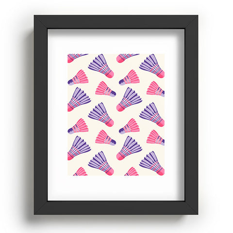 Cynthia Haller Pink and purple badminton Recessed Framing Rectangle