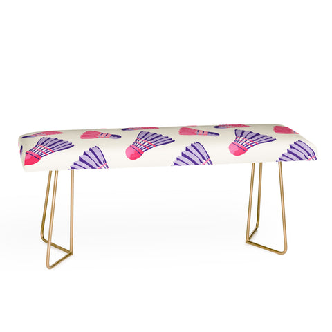 Cynthia Haller Pink and purple badminton Bench