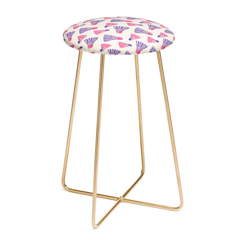 Cynthia Haller Pink and purple badminton Counter Stool