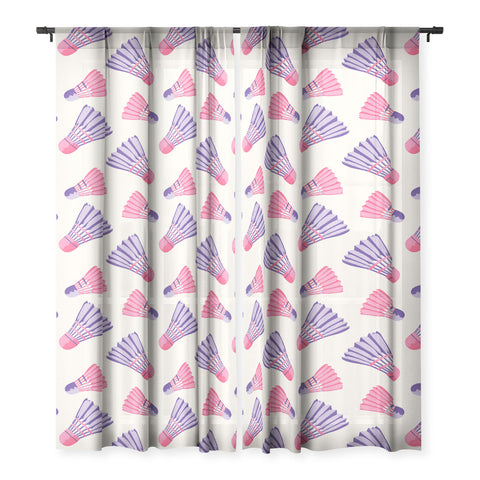 Cynthia Haller Pink and purple badminton Sheer Non Repeat